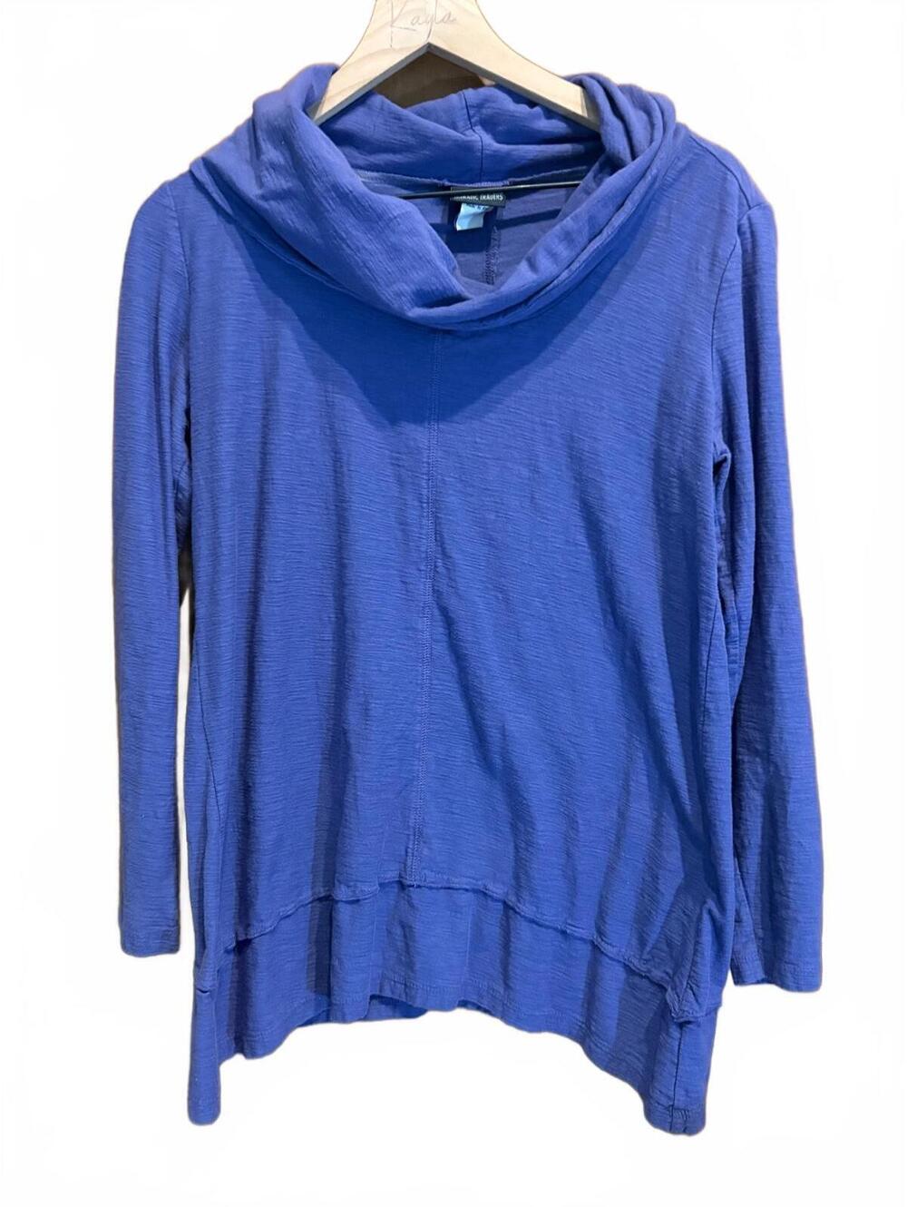 Nomadic Traders Blue Purple Long Sleeve Pullover with Cowl Neck - Size S